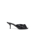 Dolce & gabbana sandales plates-formes en python noir avec détail noué à l’avant et talon fin