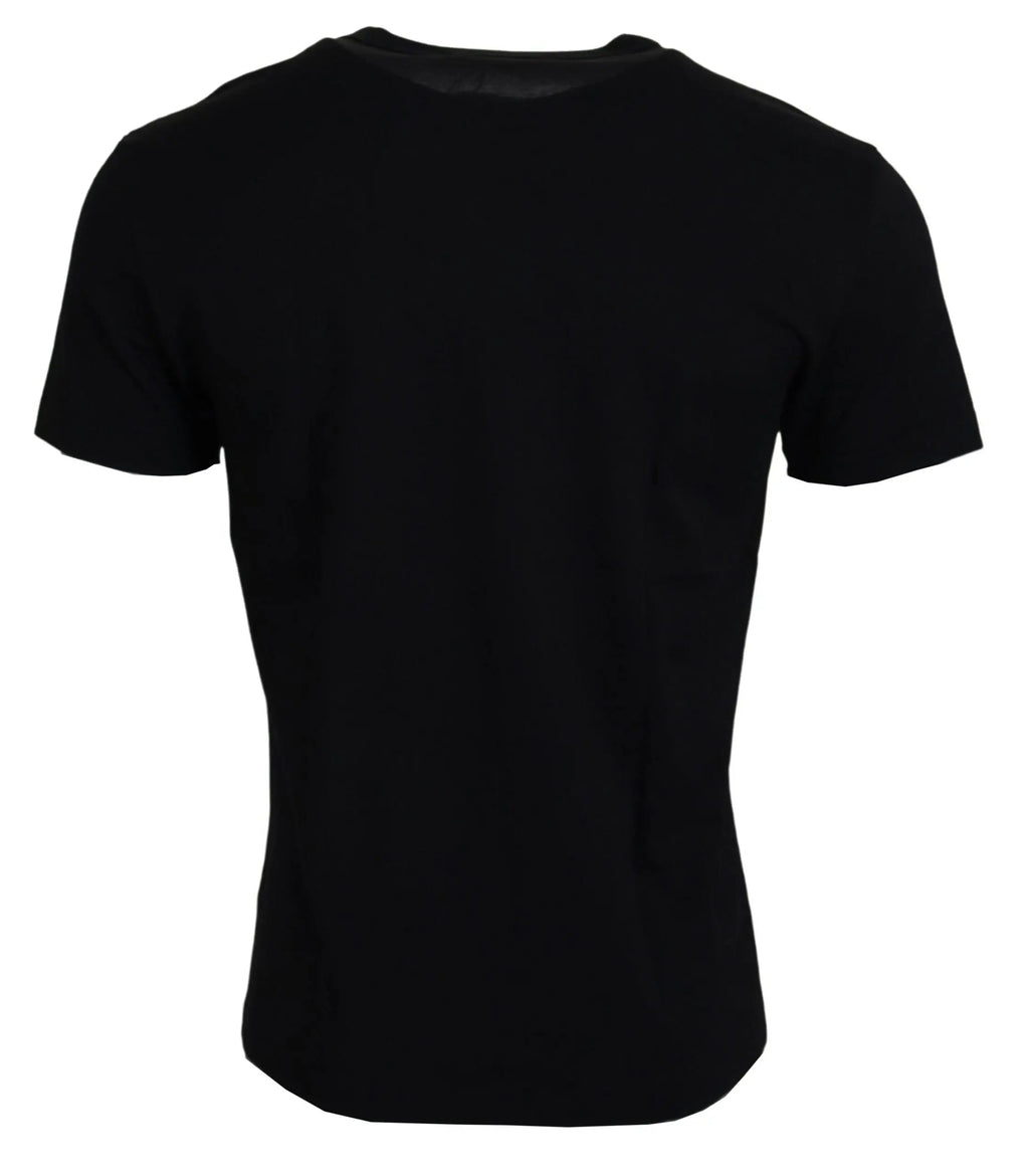 Dolce & Gabbana t-shirt noir en coton à manches courtes et col rond pour un style décontracté et moderne