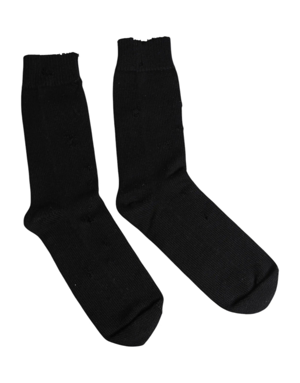 Une paire de chaussettes homme dolce & gabbana noires en maille simple avec bord-côtes extensibles mi-mollet