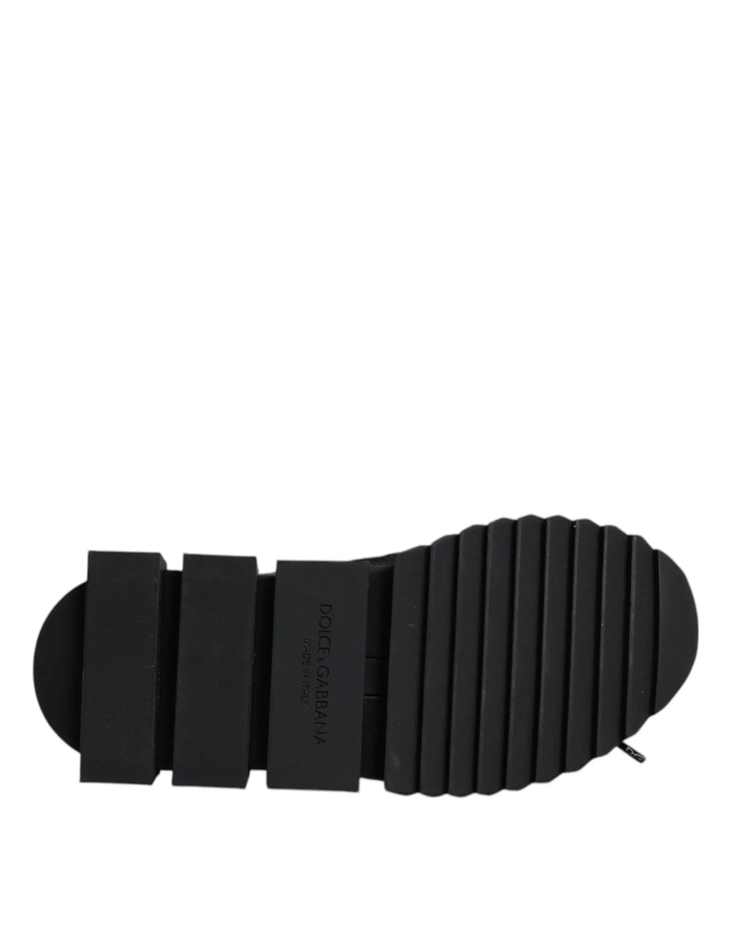 Semelle extérieure en caoutchouc noir avec motif nervuré et bloc talon rectangulaire du sneakers dolce & gabbana noir socks logo