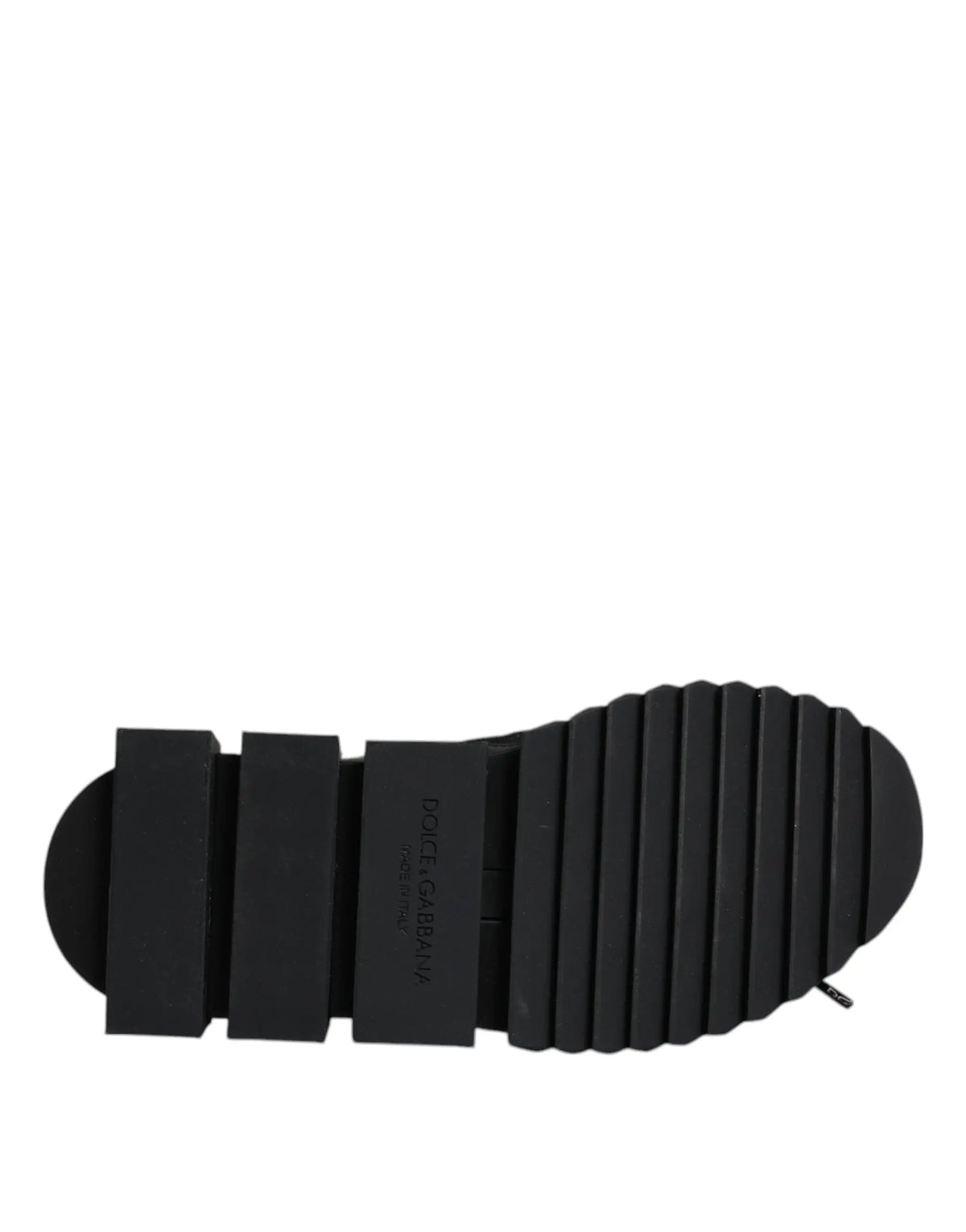 Semelle extérieure en caoutchouc noir avec motif nervuré et bloc talon rectangulaire du sneakers dolce & gabbana noir socks logo