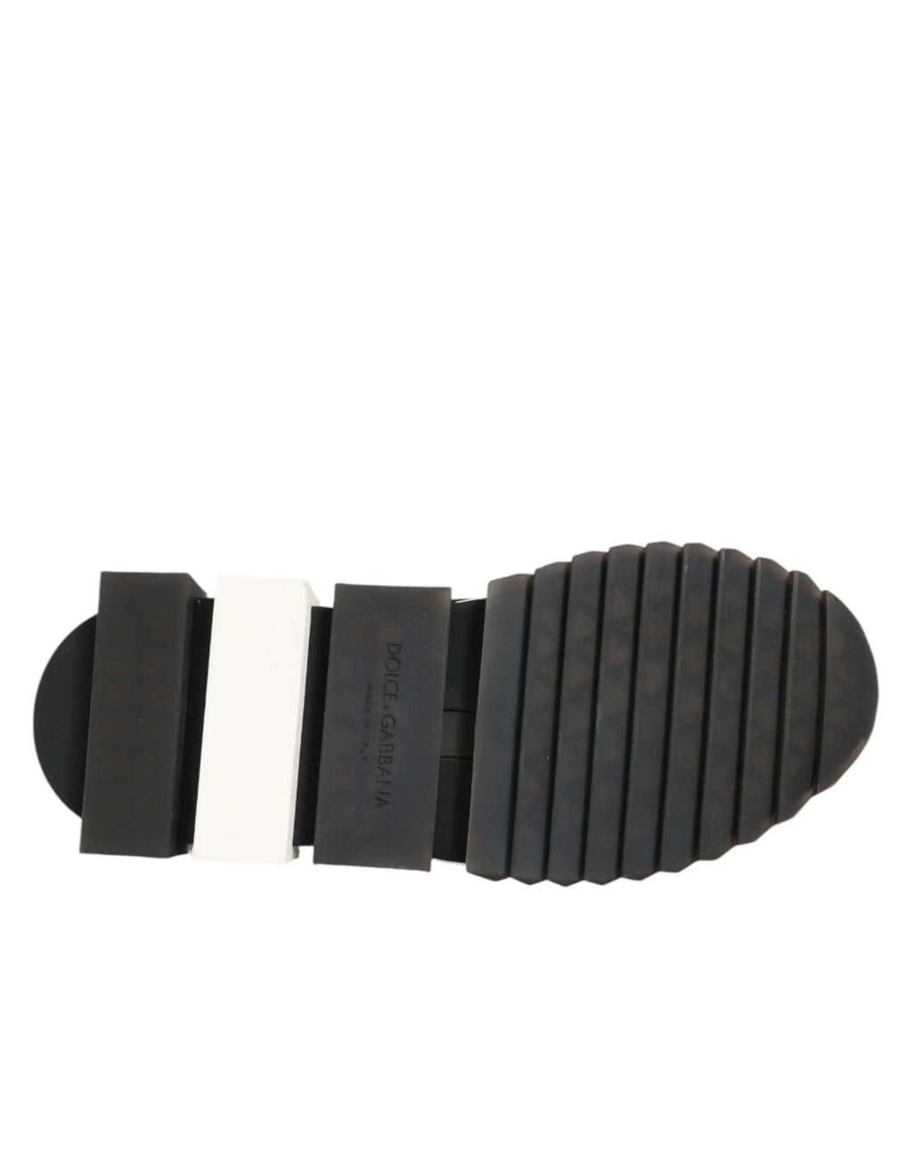 Semelle extérieure noire en caoutchouc avec section intermédiaire blanche et logo moussy sur plaque noire des baskets sport stretch dolce & gabbana sorento