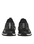 Baskets noires dolce & gabbana sorrrento sport avec tige en maille élégante branding blanc et semelles blanches contrastées
