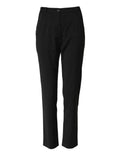 Pantalon noir dolce & gabbana staff taille haute coupe droite avec pli subtil à lavant