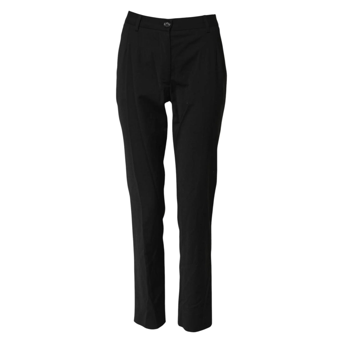 Pantalon noir dolce & gabbana staff taille midi coupe droite avec plis subtils à lavant
