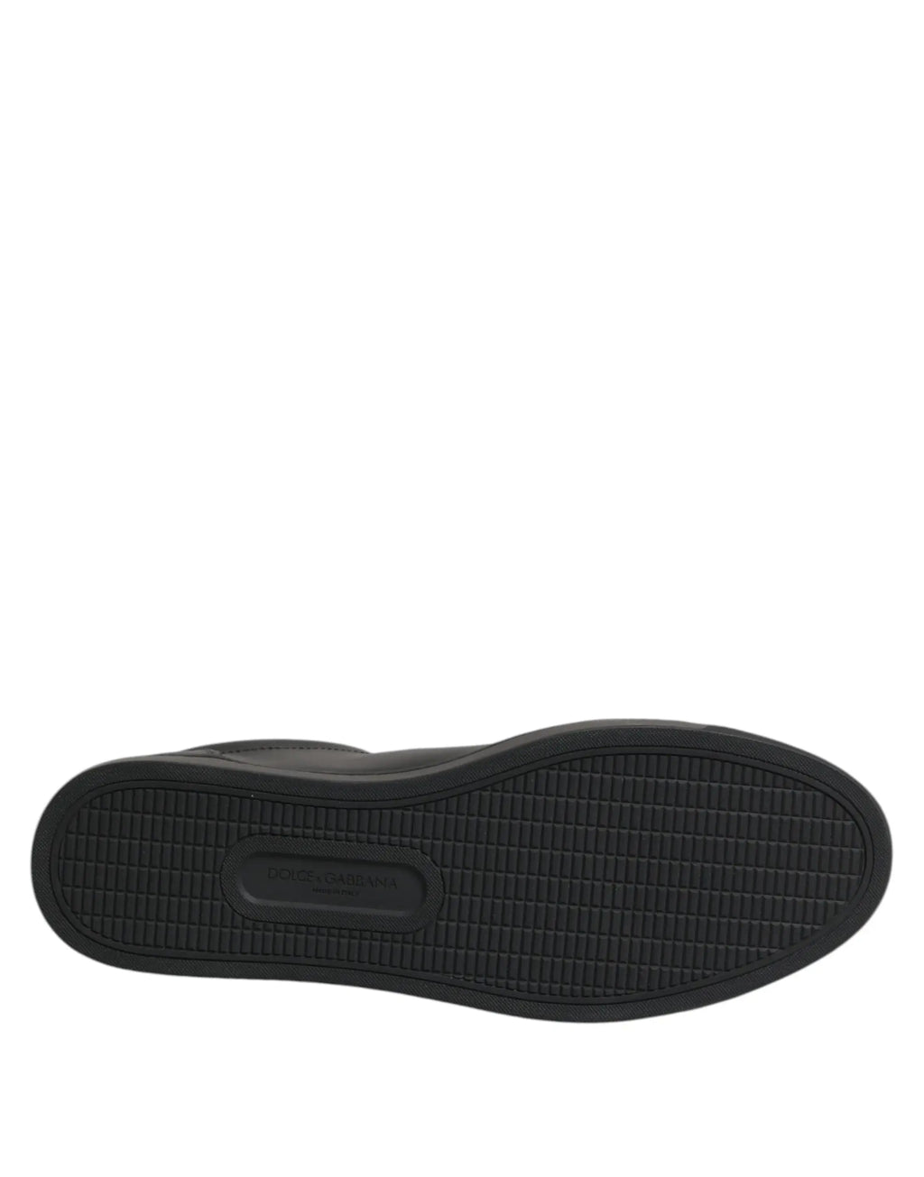 Semelle en caoutchouc noire texturée avec logo dolce & gabbana embossé au centre pour basket basse homme