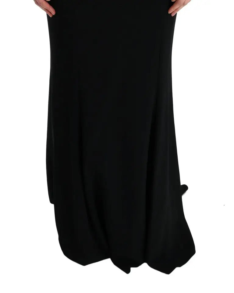 Robe longue noire dolce & gabbana en stretch avec silhouette fluide et ajustée pour un look élégant