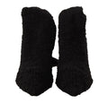 Dolce & gabbana black stretch socks knee high booties with plush fuzzy exterior and cozy texture