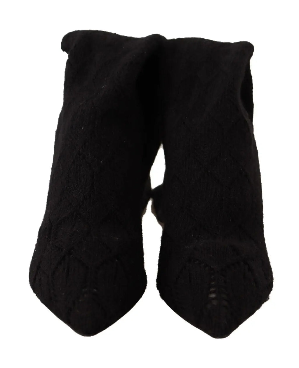 Dolce & gabbana bottines montantes en daim noir avec bout pointu et lacets détaillés style chaussettes montantes
