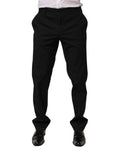 Pantalon habillé noir rayé dolce & gabbana pour homme coupe ajustée au style classique