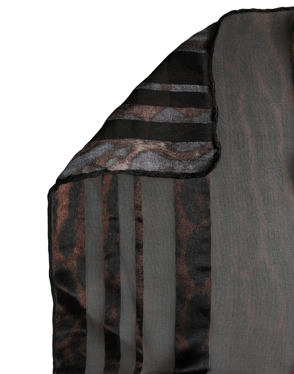 Écharpe dolce & gabbana noire à rayures en soie avec motifs verticaux en maille et tissu uni au fini subtil brillant