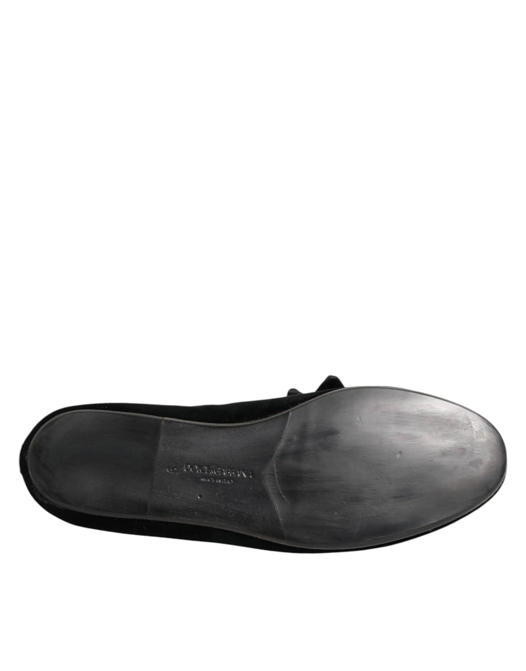 Dolce & Gabbana loafer noir en daim avec petit noeud au bout en coton pour un style élégant et confortable