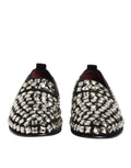 Dolce & gabbana mocassins noirs en daim ornés de cristaux facettés pour homme chaussures habillées
