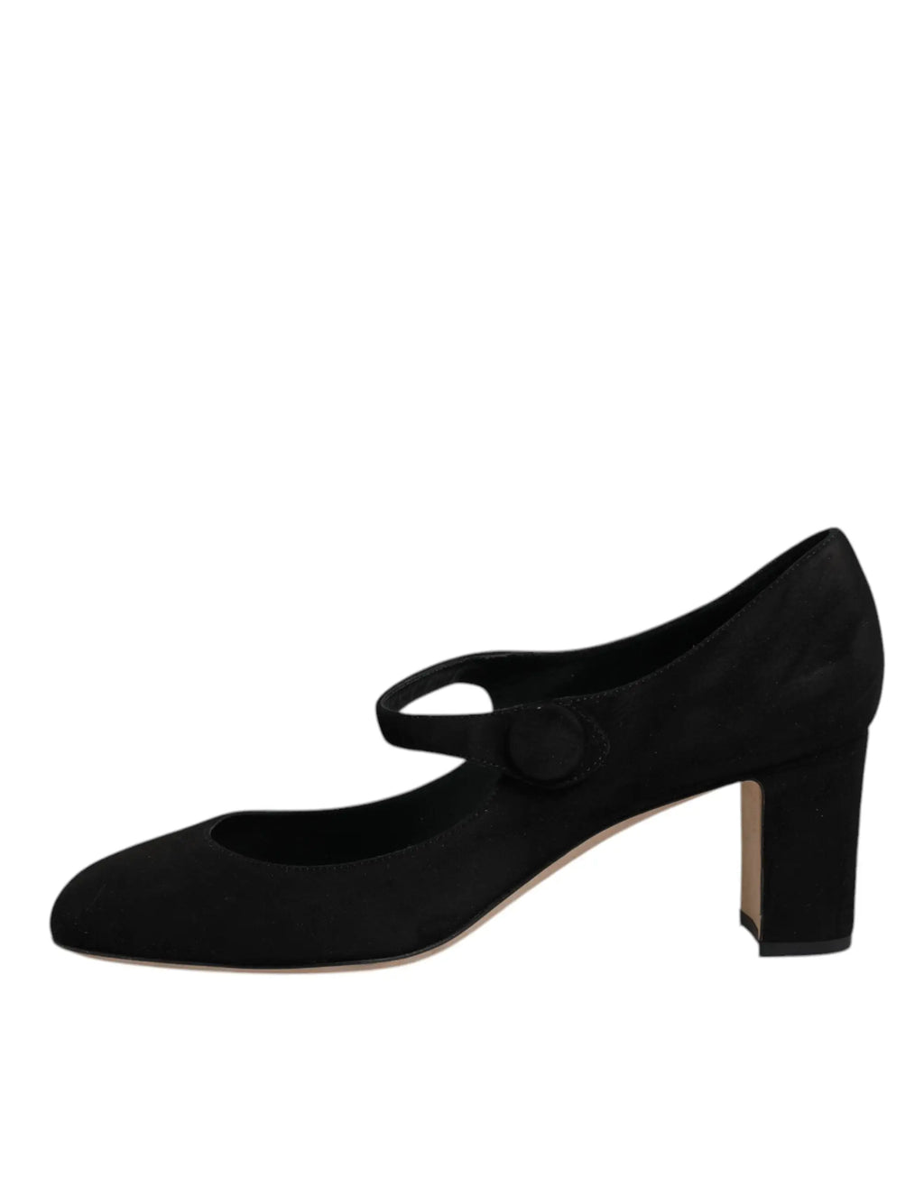 Dolce & gabbana escarpins noirs en cuir suédé avec talon carré et bride mary jane