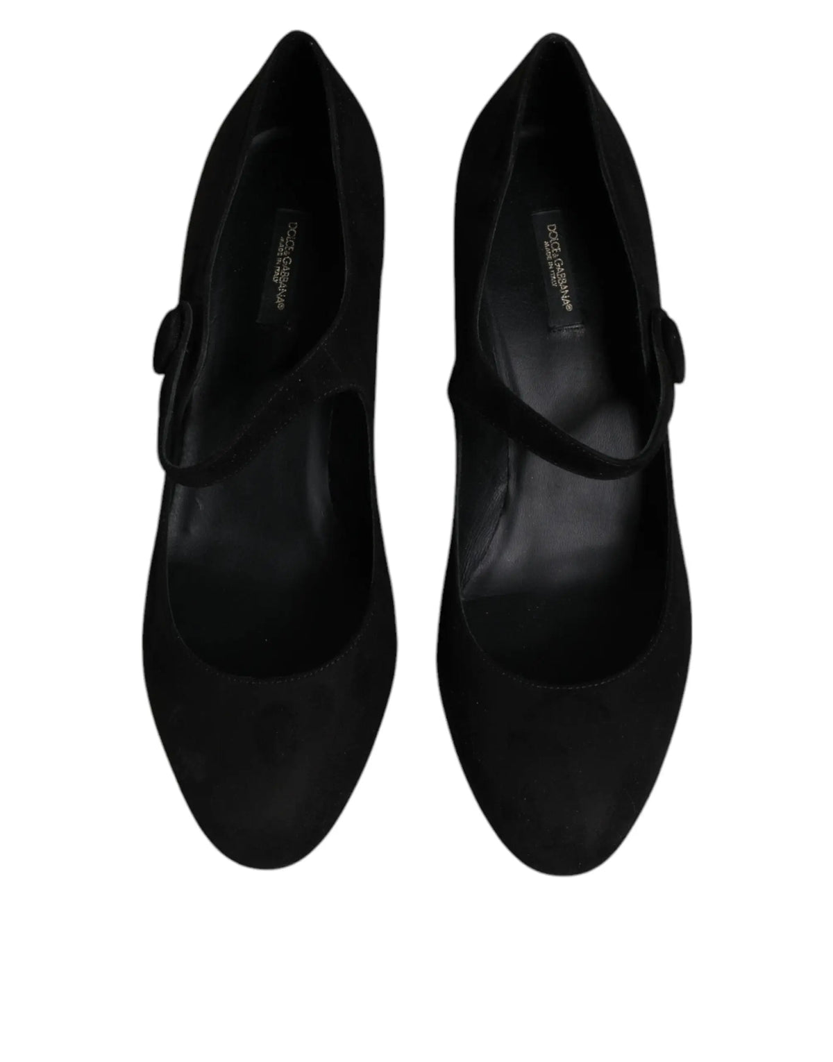 Dolce & gabbana escarpins mary jane en cuir daim noir avec talons blocs et bride sur le cou-de-pied