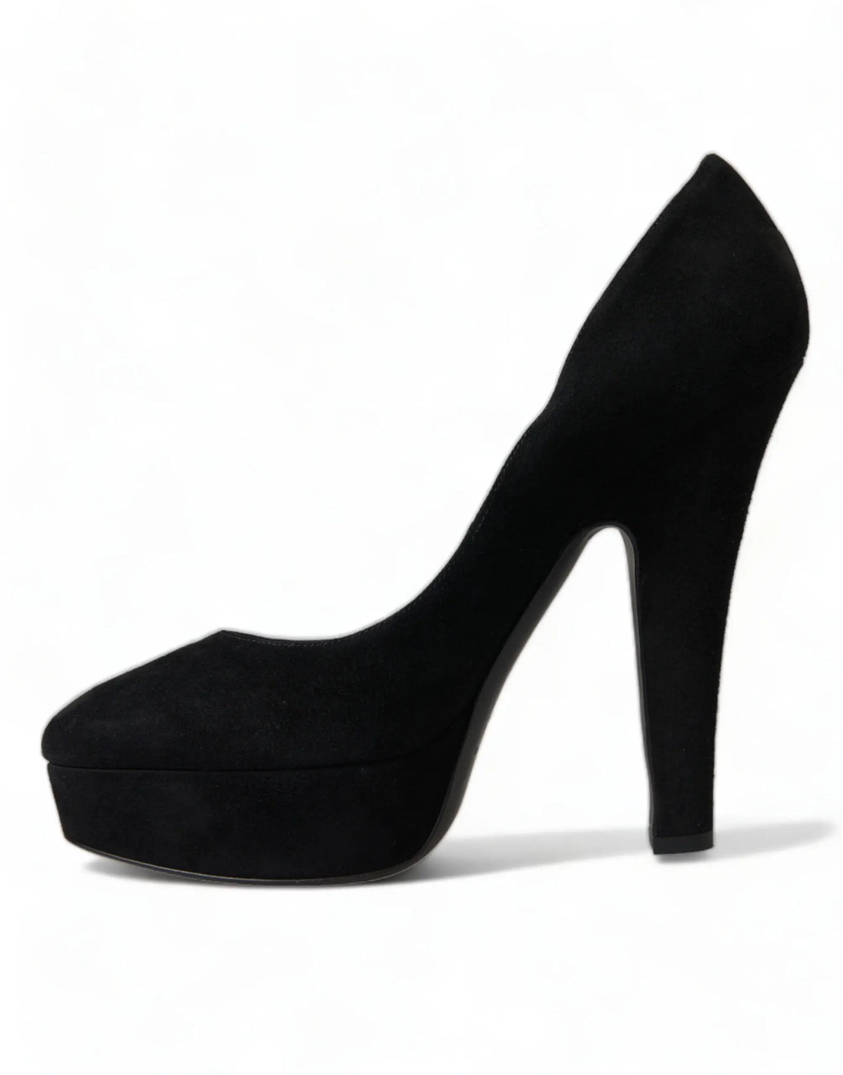 Dolce & gabbana chaussure à talon plateforme en cuir suédé noir avec design élégant et raffiné