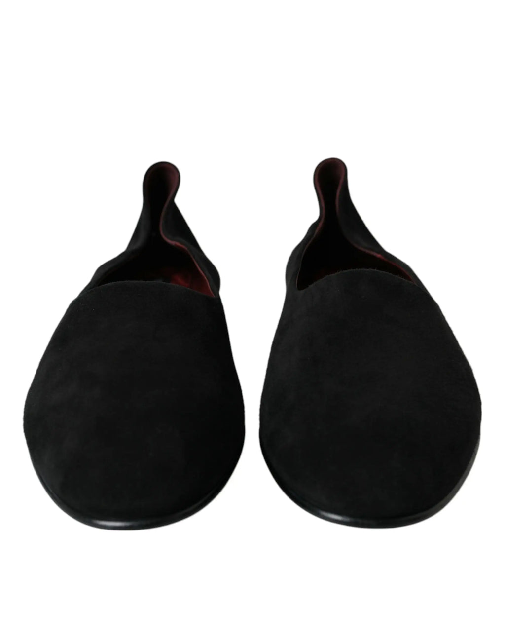 Dolce & gabbana mocassins noirs en daim avec doublure rouge subtile pour tenue formelle