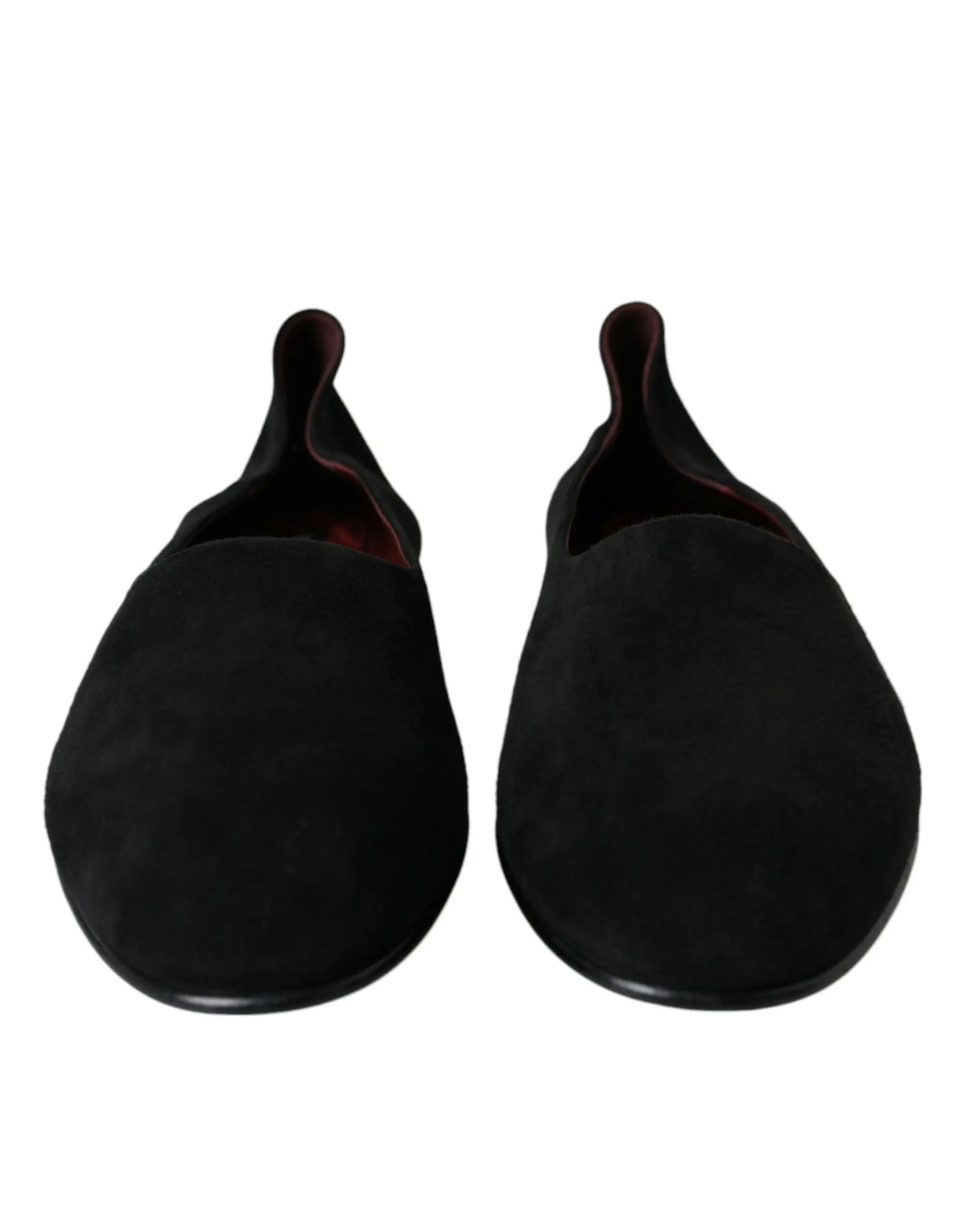 Dolce & gabbana mocassins noirs en daim avec doublure rouge subtile pour tenue formelle
