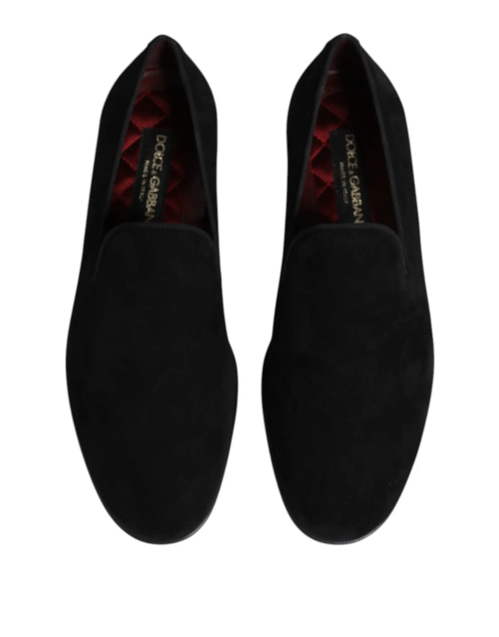 Dolce & gabbana mocassins noirs en daim sans lacets chaussures formelles élégantes