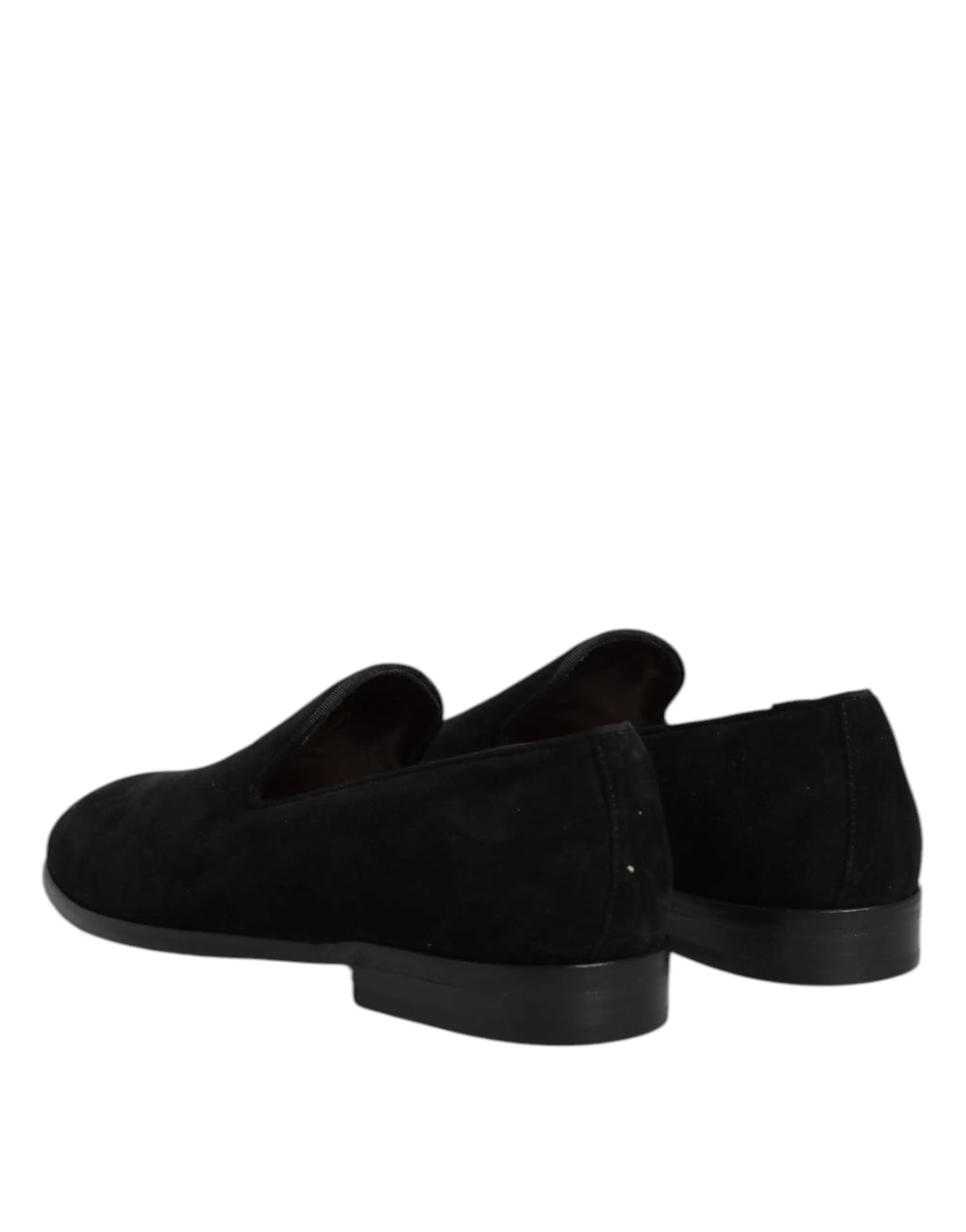 Dolce & gabbana mocassins noirs en daim avec semelle en caoutchouc profilée pour un usage formel