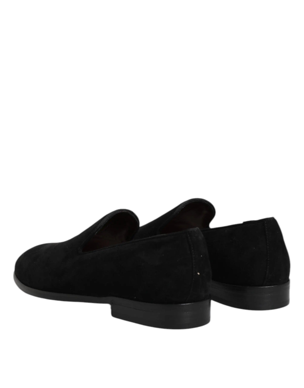 Dolce & gabbana mocassins noirs en daim avec semelle en caoutchouc profilée pour un usage formel