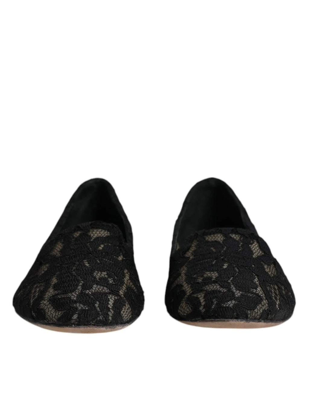 Dolce & Gabbana loafers noirs en dentelle taormina avec motif floral délicat et semelles plates souples