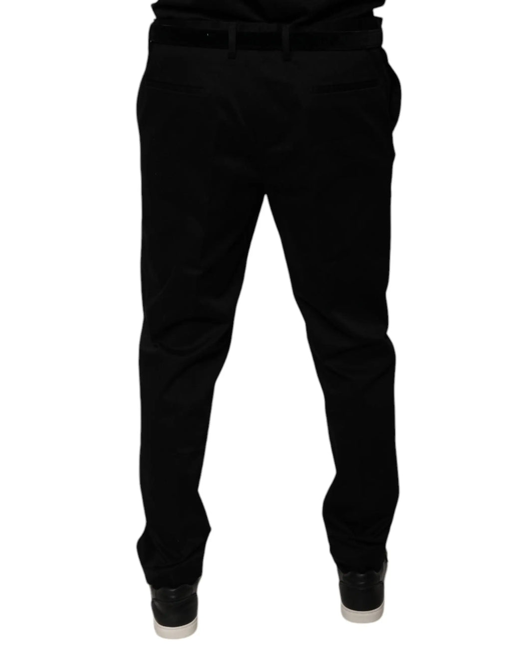 Pantalon habillé noir tapered dolce gabbana en chino slim avec ceinture assortie