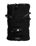 Sac à dos dolce & gabbana noir en tricot laine mélangée avec bretelles réglables et boucles métalliques