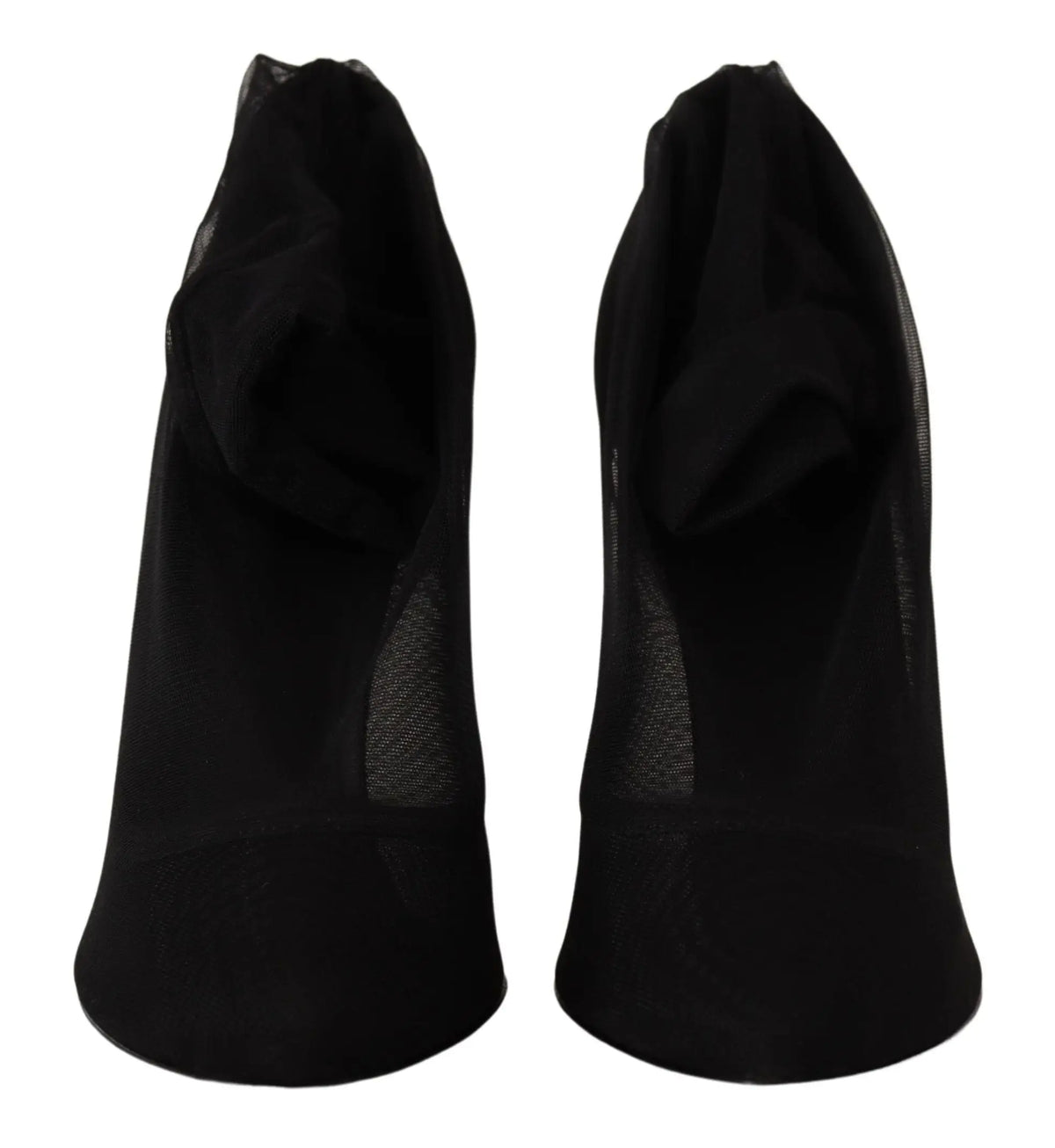 Dolce & gabbana black tulle stretch boots pumps with black mesh shoe covers featuring snug fit breathable fabric