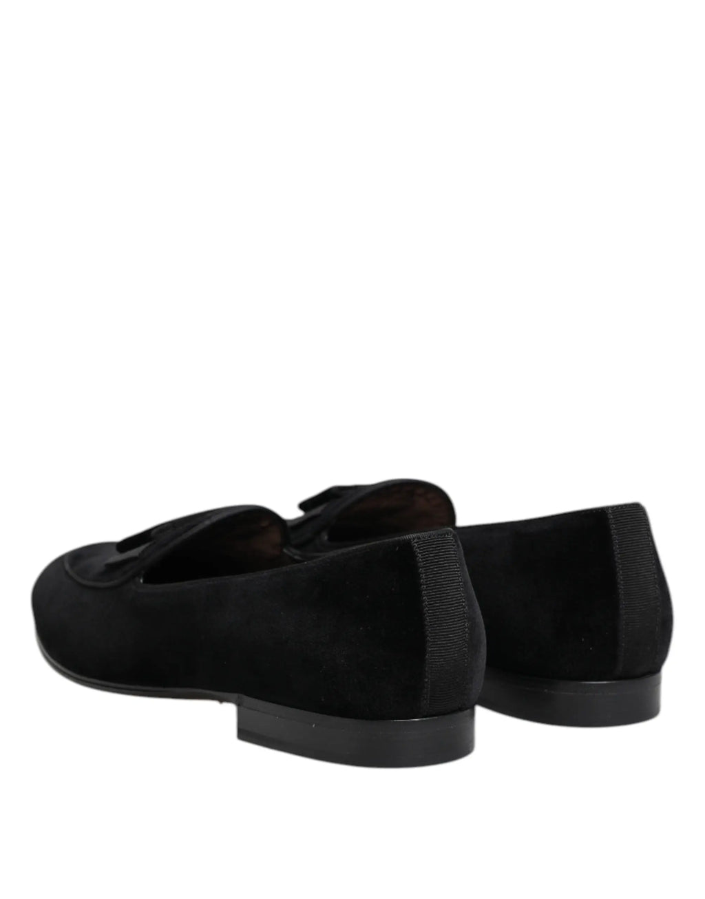 Dolce & Gabbana mocassins noirs en velours avec détail gland sur le cou-de-pied pour homme formel