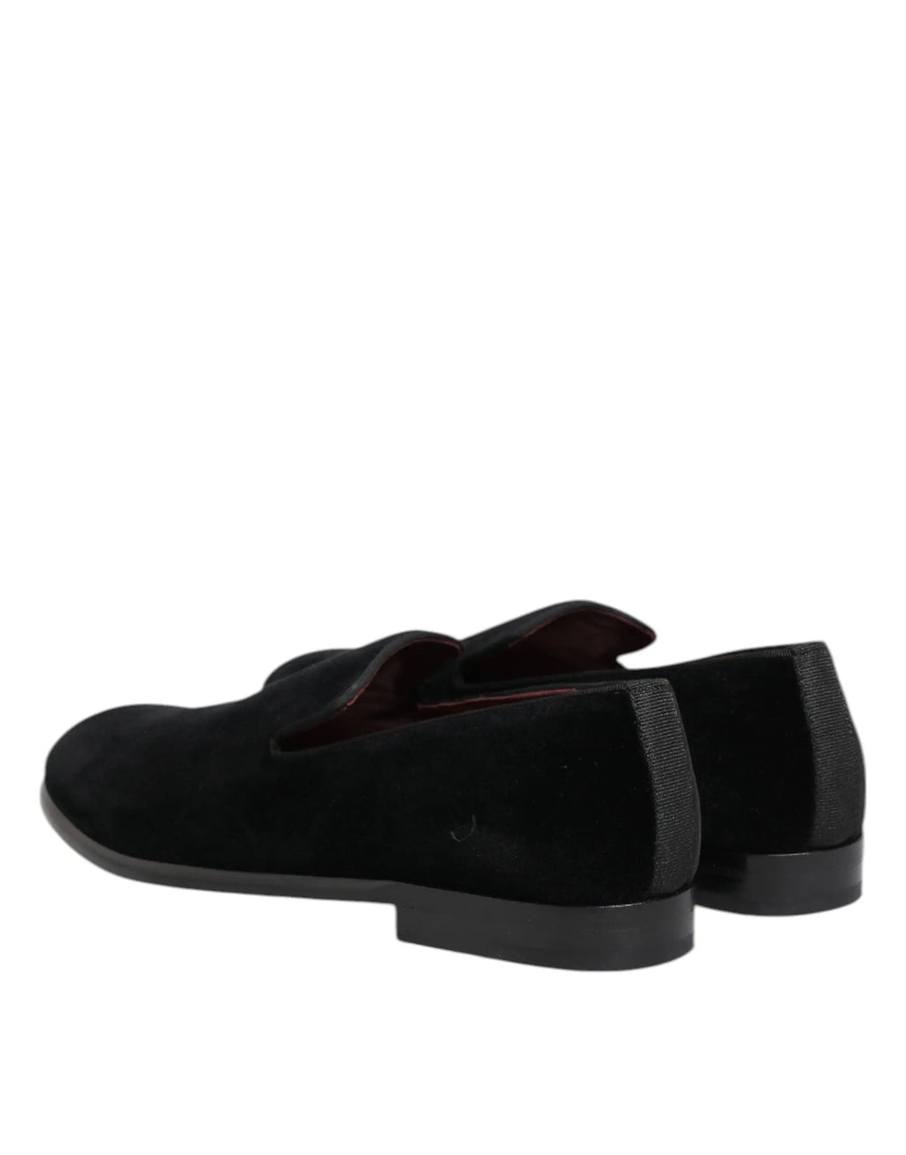 Dolce & gabbana black velvet loafers en cuir suédé avec design minimaliste et semelles foncées pour homme formel