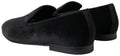 Dolce & gabbana mocassins en velours noir avec design minimaliste et semelles en caoutchouc profil bas pour usage formel