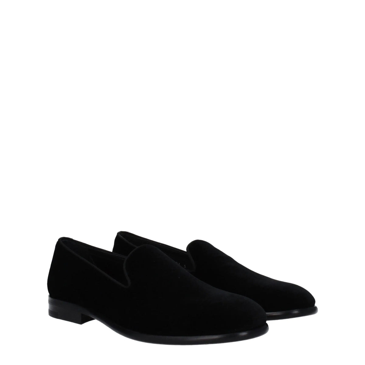 Dolce & gabbana mocassins slip-on noirs en velours avec design minimaliste et semelle basse