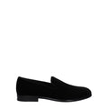 Dolce & gabbana mocassins slip-on noirs en daim avec design minimaliste et talon bas