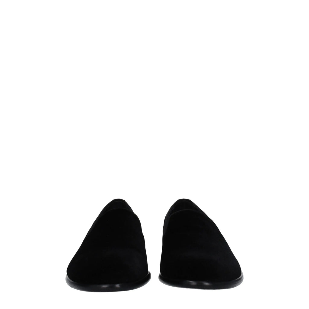 Dolce & gabbana loafers noirs en daim avec un design élégant et minimaliste sans lacets