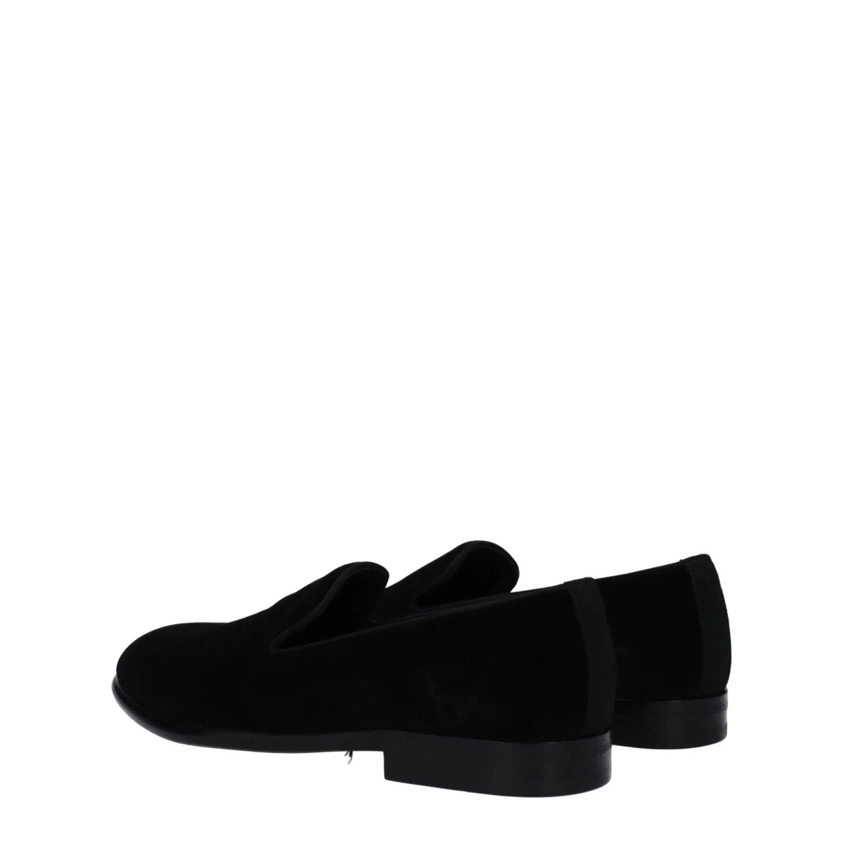 Dolce & Gabbana mocassins noirs en velours avec design slip-on classique et petits talons blocs en suède noir
