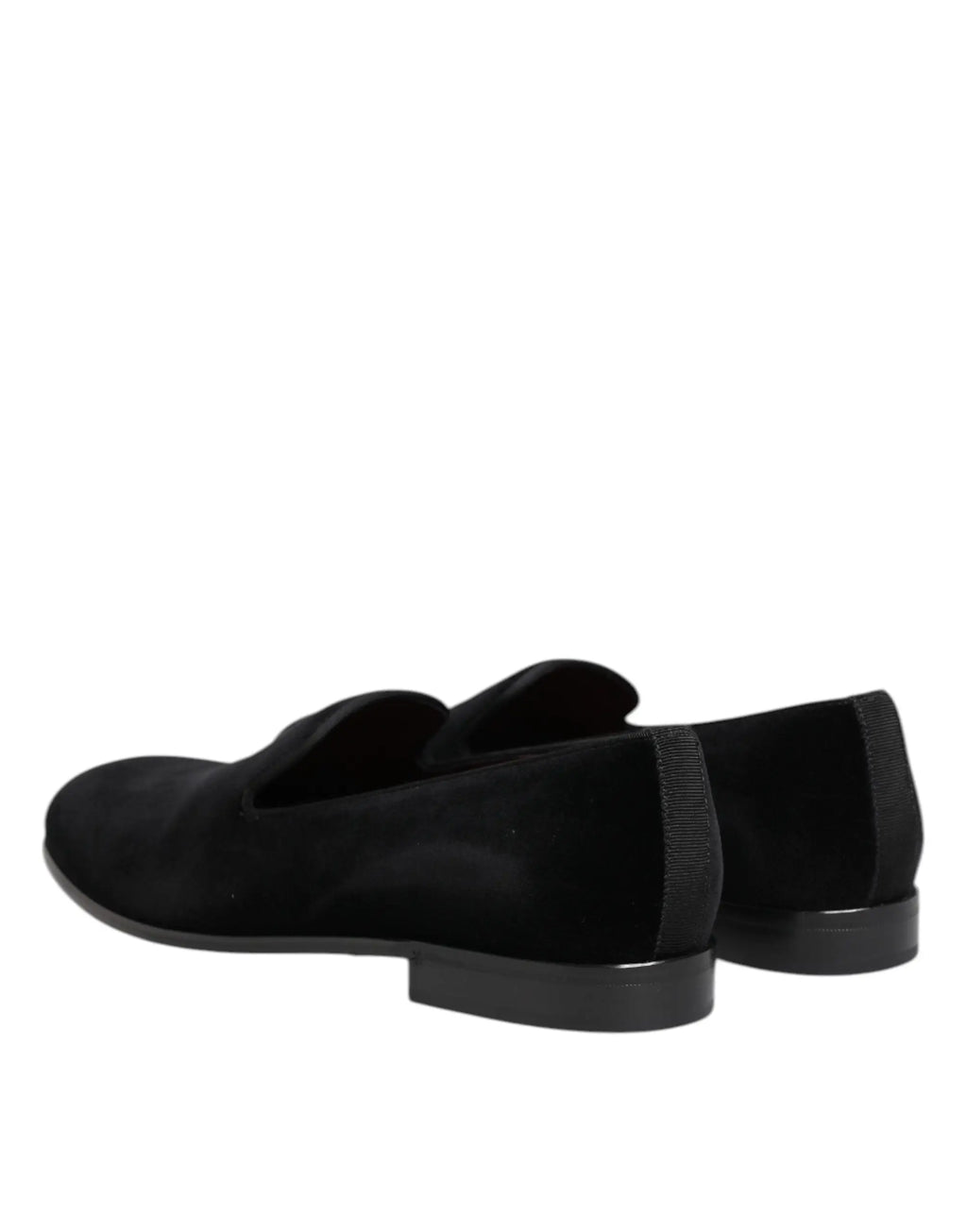 Dolce & gabbana mocassins slip on homme en velours noir avec semelle en caoutchouc profil bas et design minimaliste