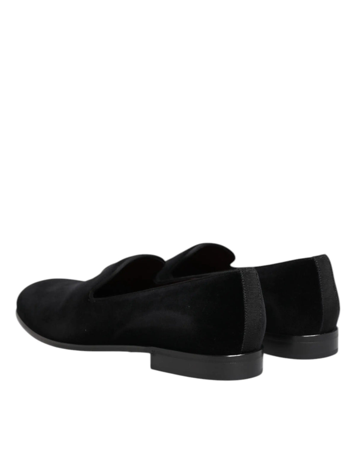 Dolce & gabbana mocassins slip on homme en velours noir avec semelle en caoutchouc profil bas et design minimaliste