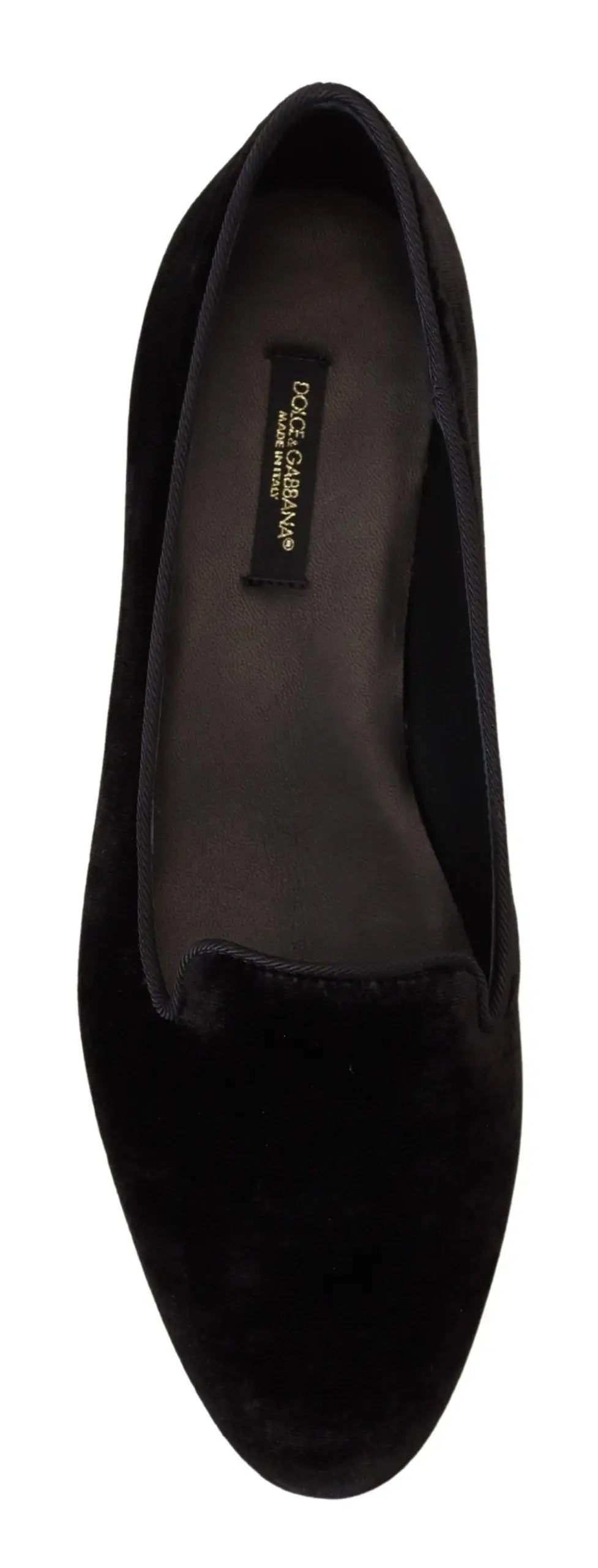 Dolce & gabbana mocassins slip-on en velours noir élégants et plats pour homme et femme