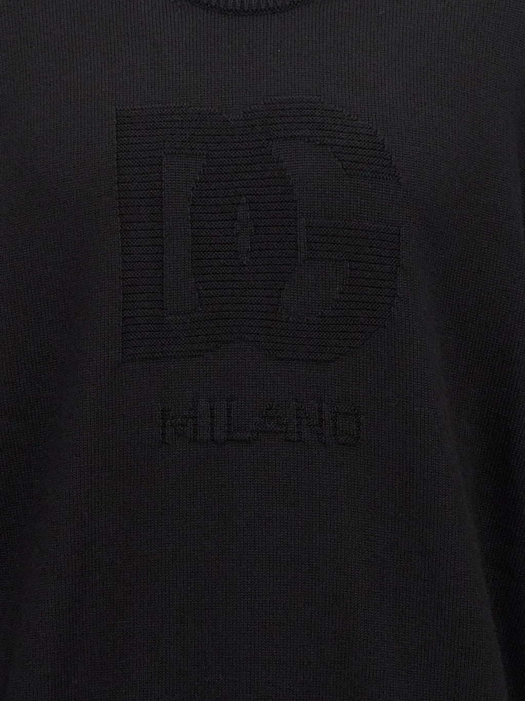Cardigan noir en laine vierge dolce & gabbana avec logo brodé texturé subtil en maille noire