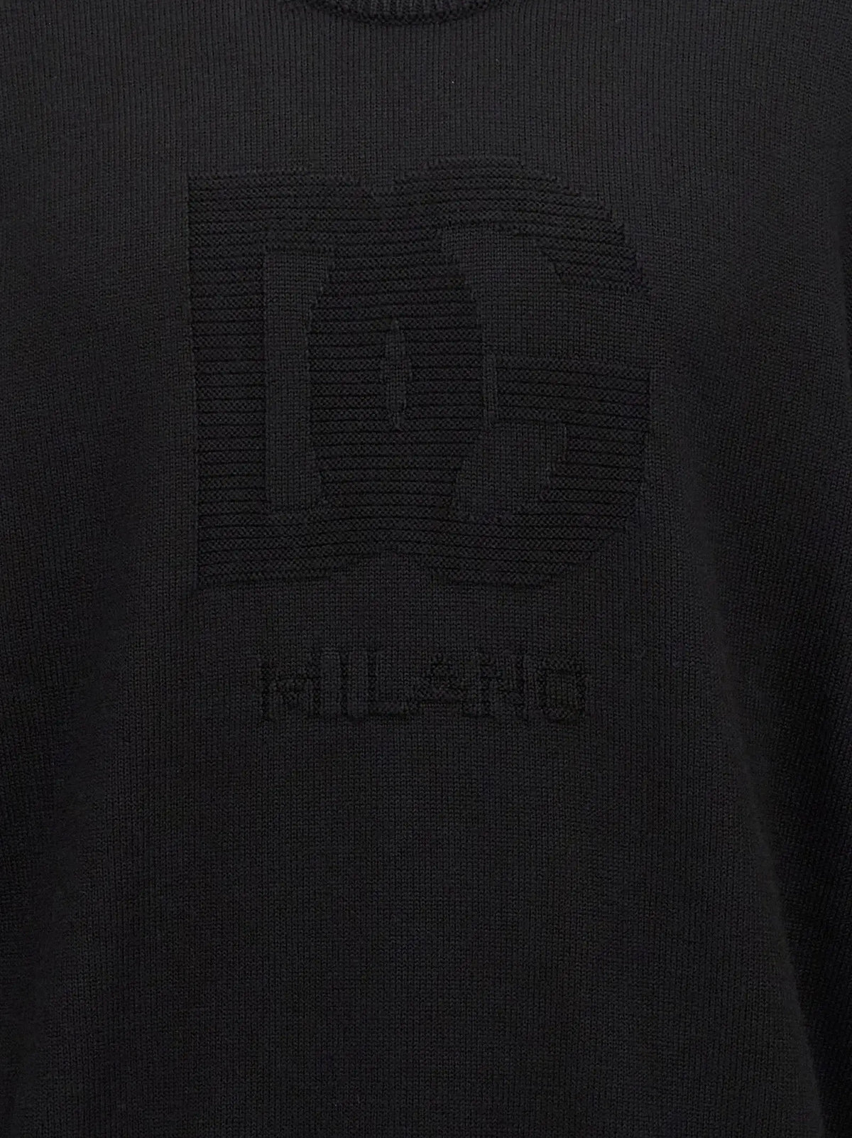 Cardigan noir en laine vierge dolce & gabbana avec logo brodé texturé subtil en maille noire