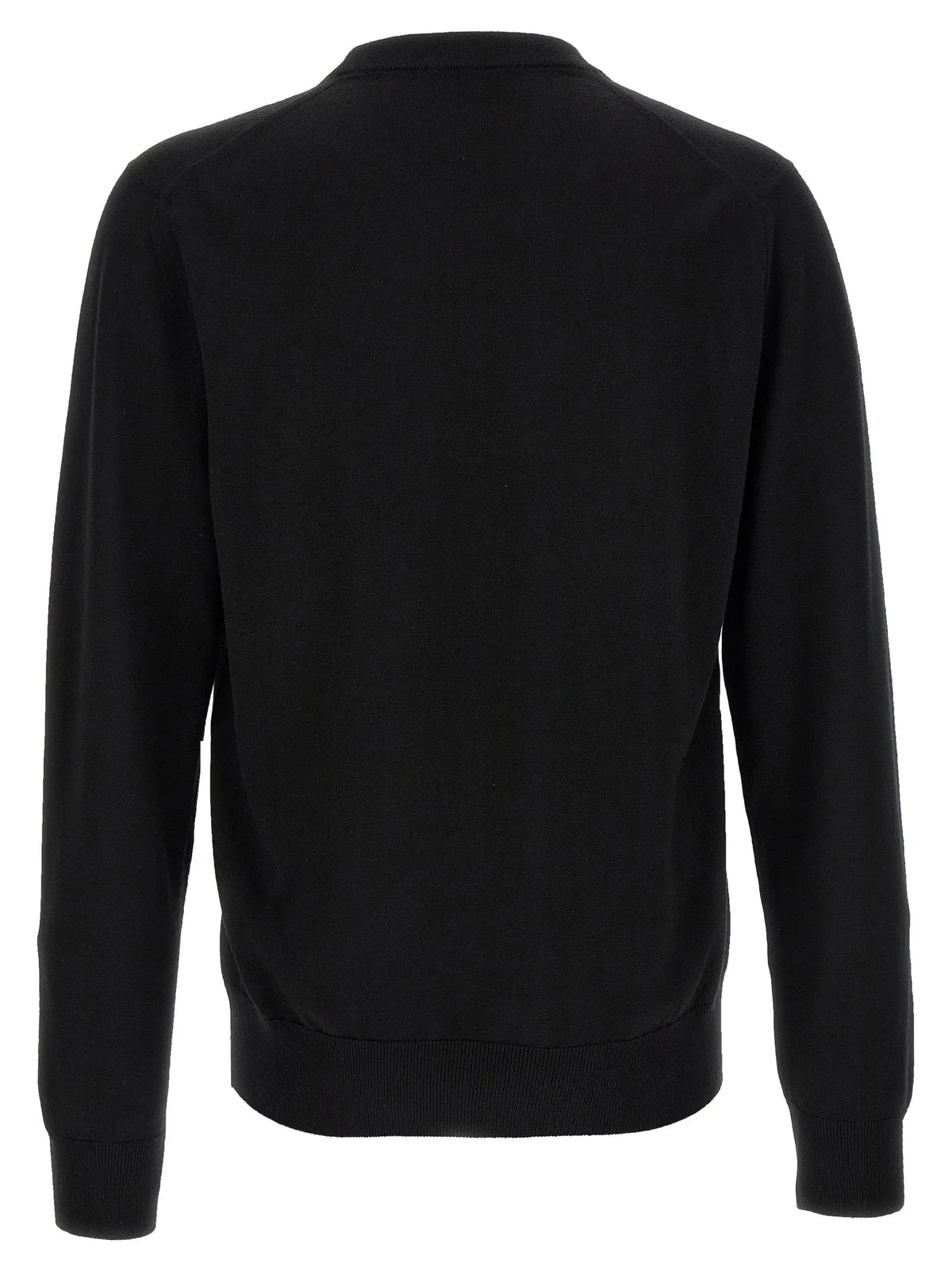 Cardigan dolce & gabbana noir en laine vierge avec poignets et ourlet côtelés