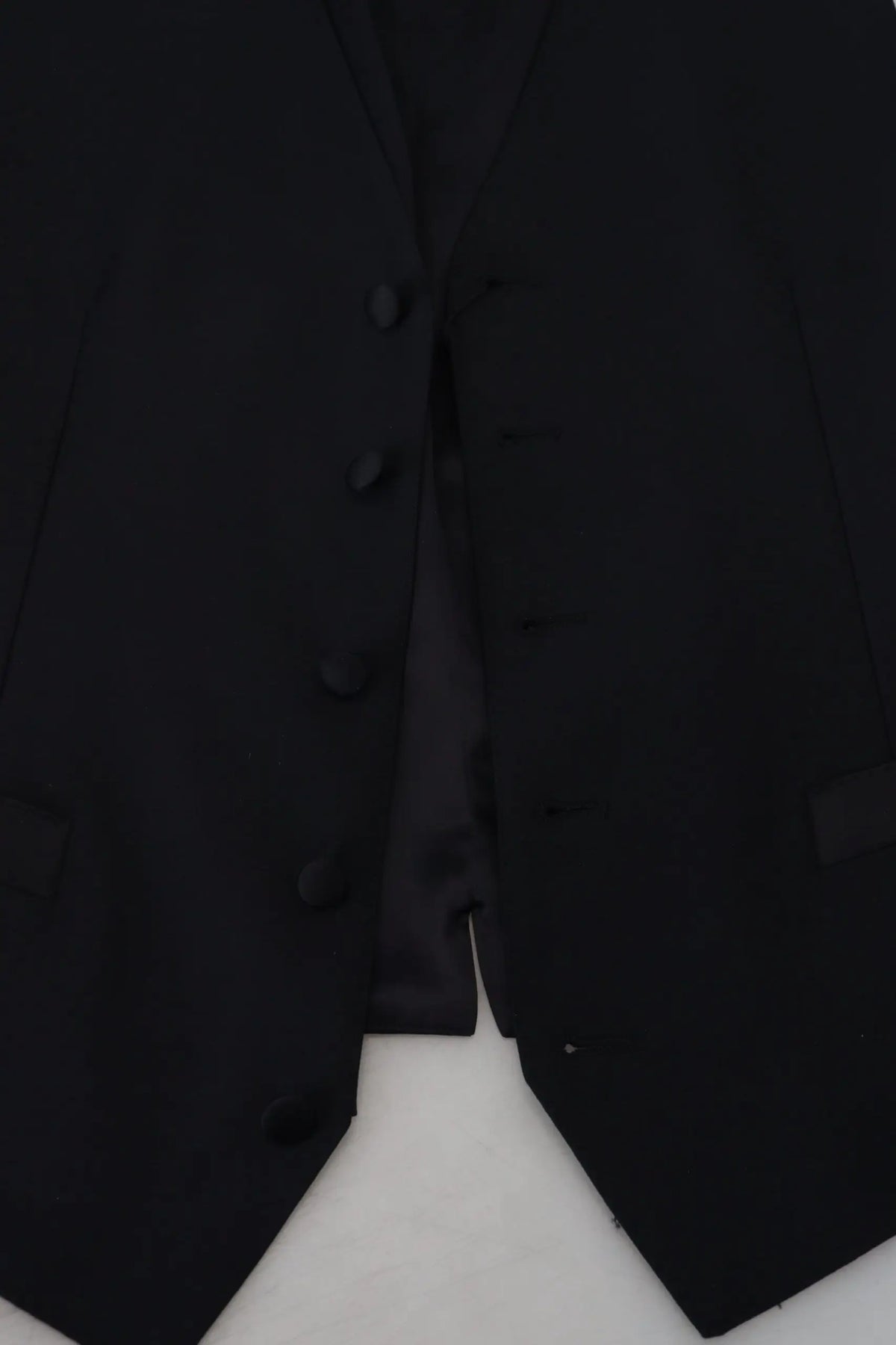 Dolce & gabbana black virgin wool waistcoat formal dress vest with sleek tailored design and matching buttons