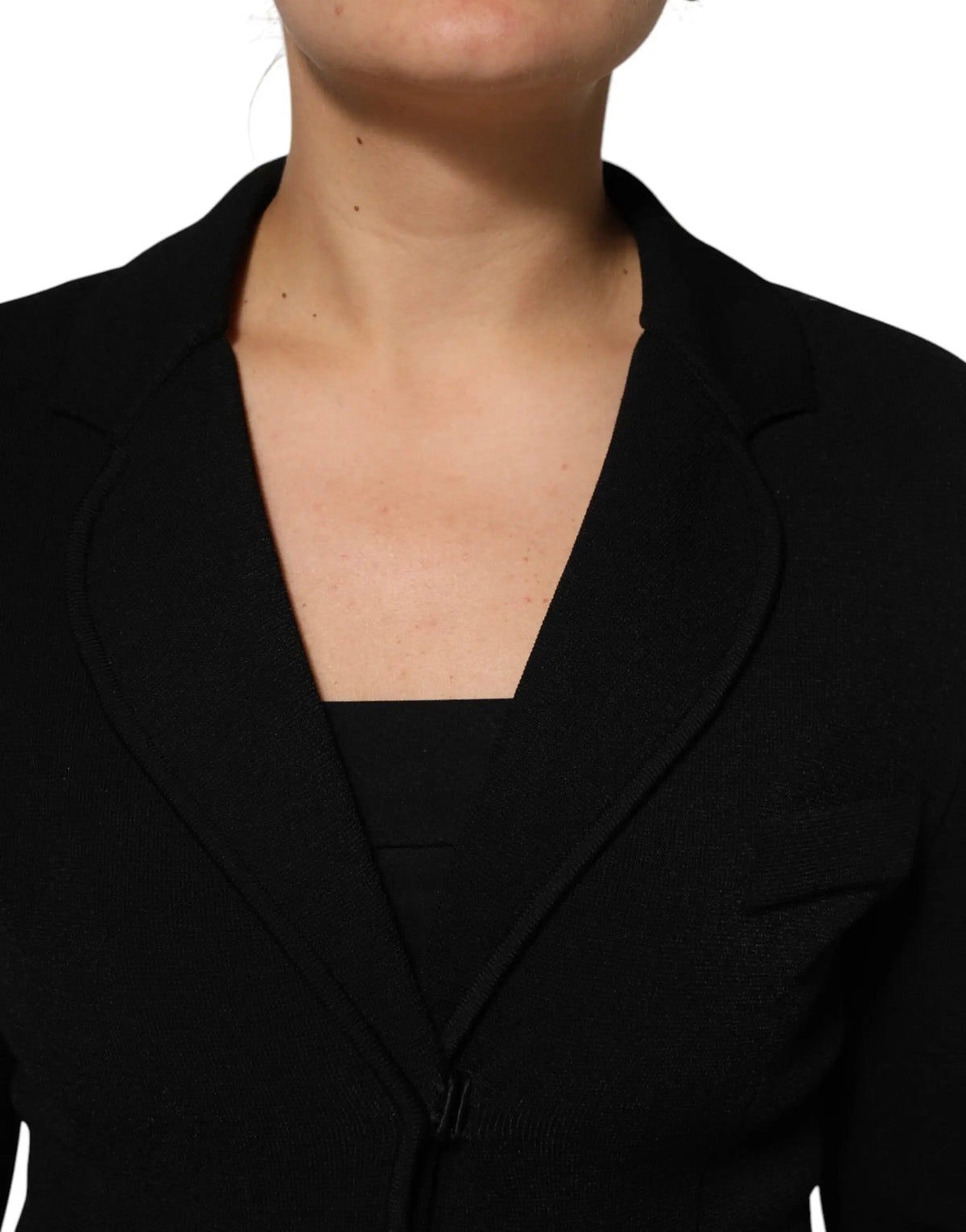 Blazer dolce & gabbana noir en viscose avec coupe ajustée et revers crantés pour un style élégant