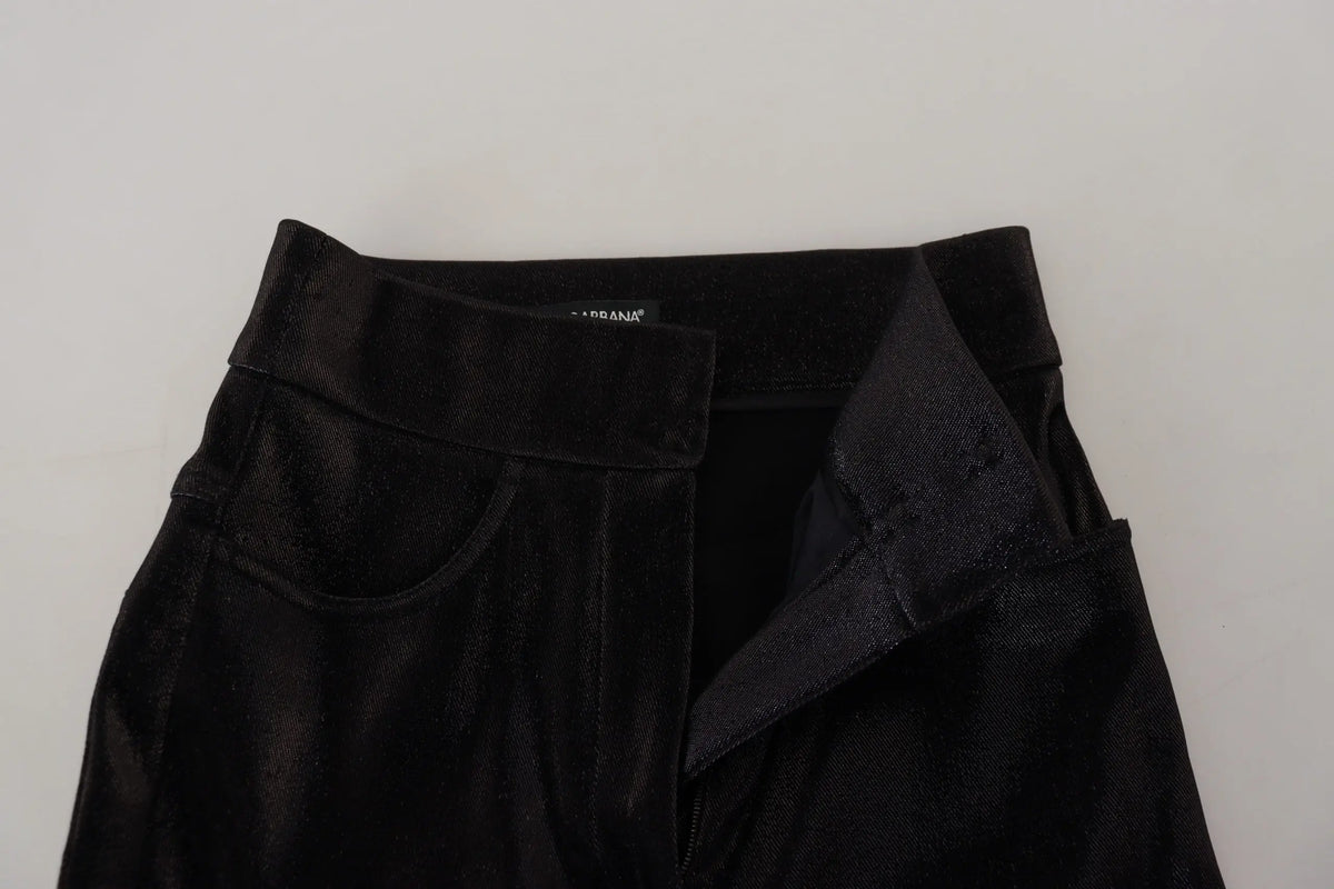 Dolce & Gabbana jean skinny noir en coton délavé avec texture subtile et design moderne élégant