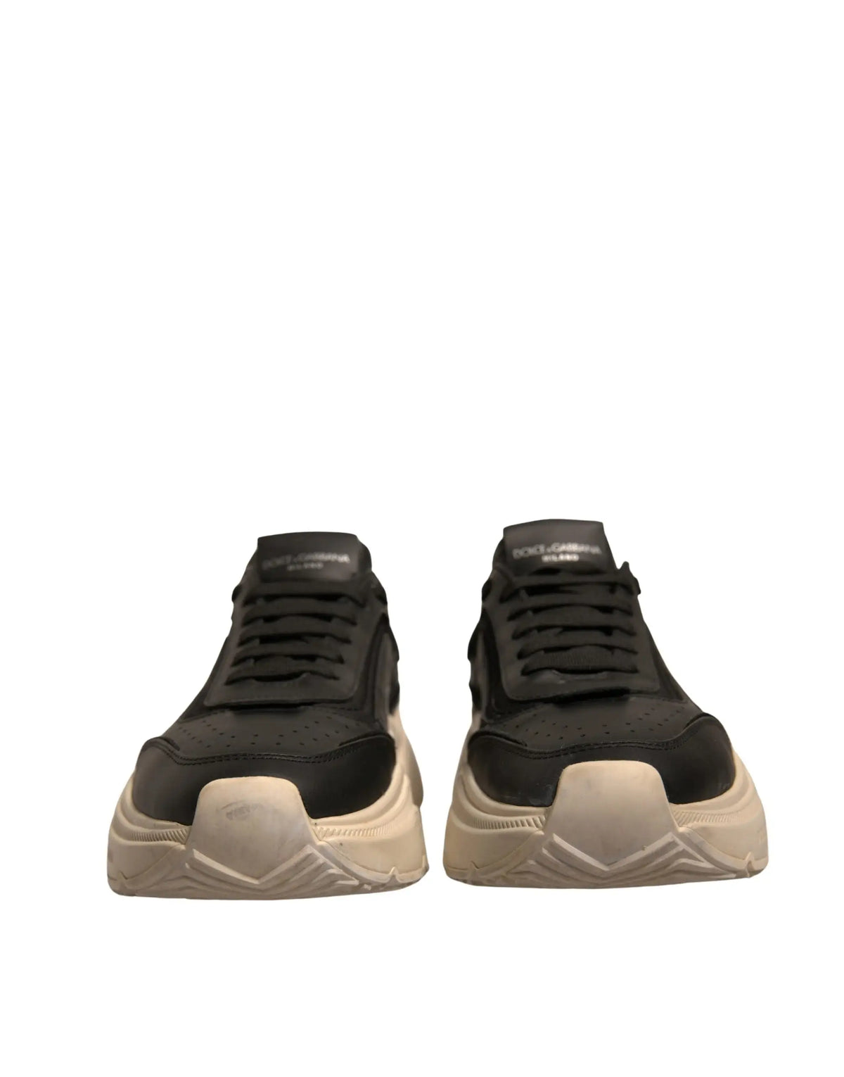 Dolce & Gabbana Daymaster baskets basses noires et beiges à semelle épaisse au design moderne élégant