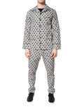 Ensemble de pyjama dolce et gabbana noir et blanc en coton avec motif monogramme répété pour le sommeil