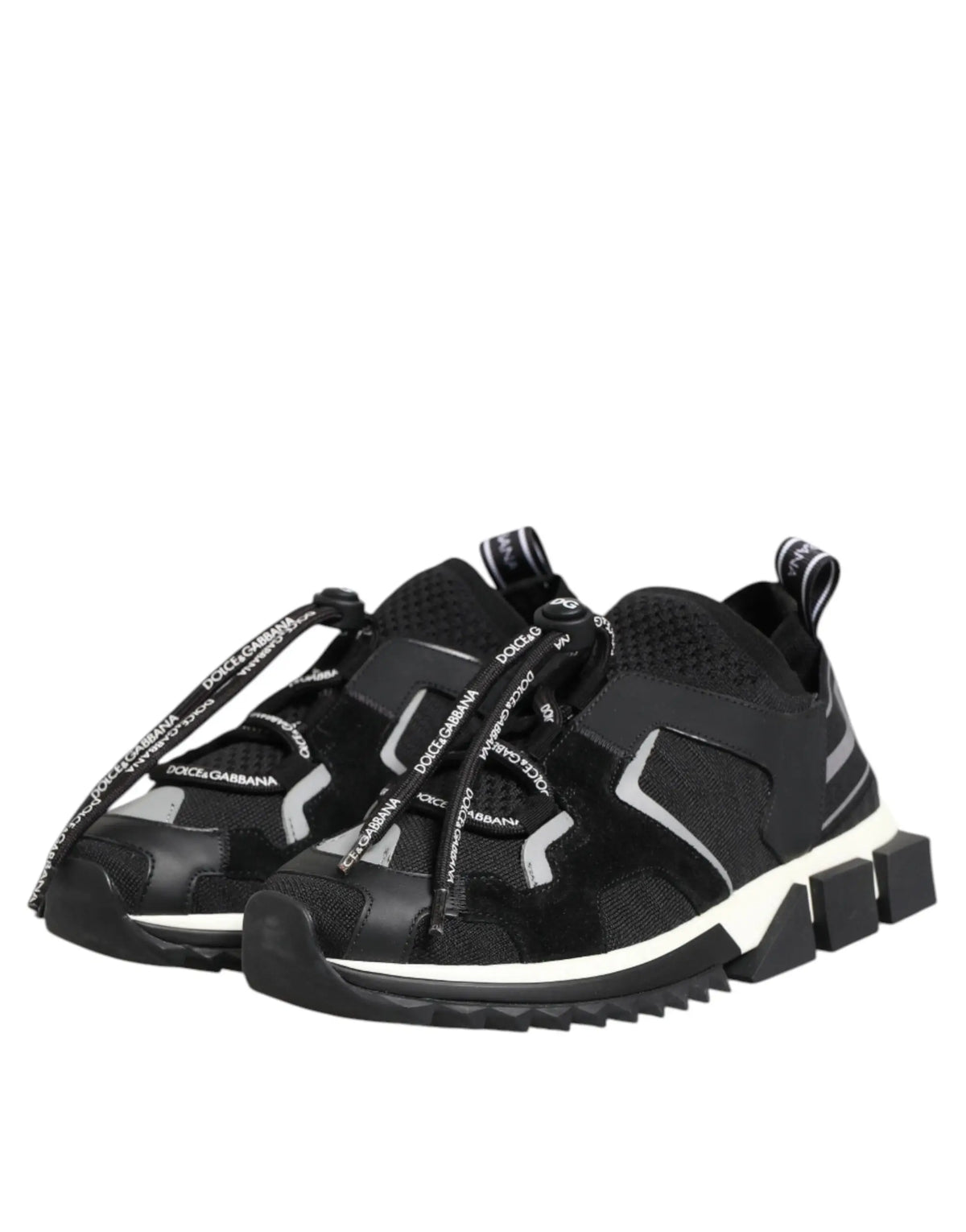 Baskets dolce gabbana sorrento noir et blanc avec empiècements en mesh et synthétique et semelle texturée épaisse