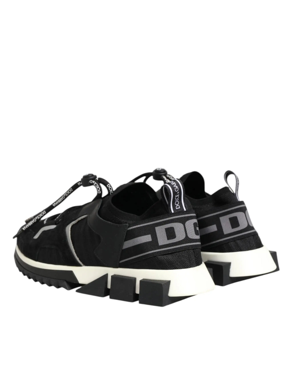 Baskets dolce & gabbana sorrento noires avec semelles blanches en caoutchouc et accents de logo gris