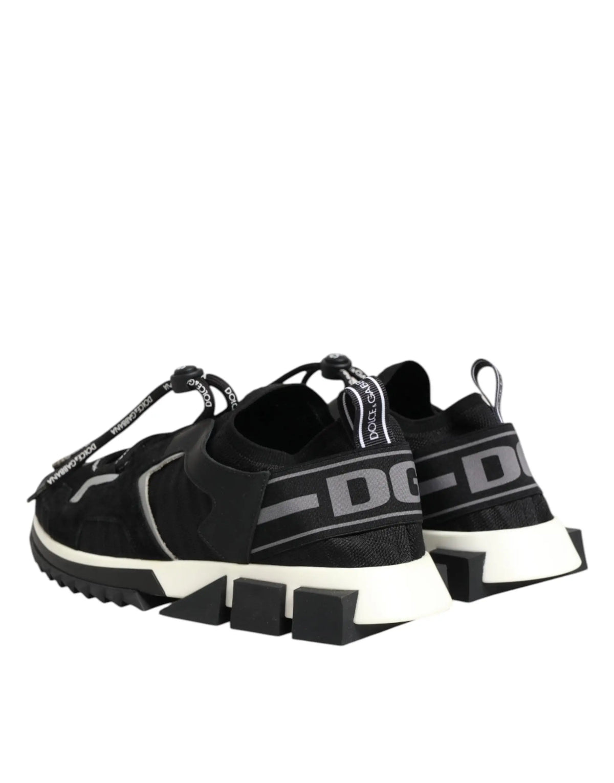 Baskets dolce & gabbana sorrento noires avec semelles blanches en caoutchouc et accents de logo gris